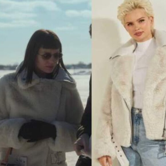 Guess Faux Fur Biker Jacket Frida ASO The Recruit Laura Haddock Screen Worn - Picture 3 of 15